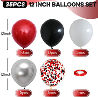 Blue Silver Balloon 12Inch Dark Metallic Blue Silver Confetti Latex - Black Red Silver - image 2