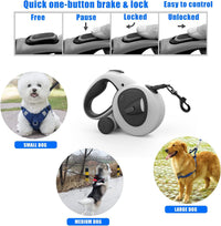4-in-1 Retractable Dog Leash with LED Light & Dispenser & Poop Bags – Essentials for Dogs - Large - With chew proof cable - image 3