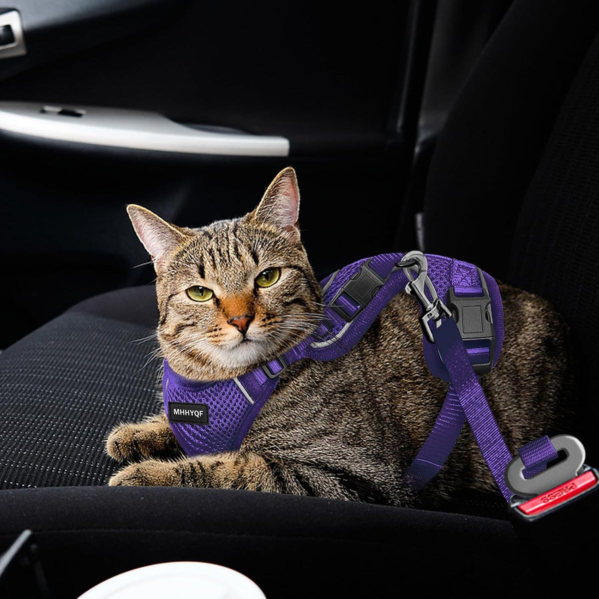 Cat Harness and Leash Set, Adjustable Cat Vest Harnesses – Essentials for Cats - Purple / Small - image 2