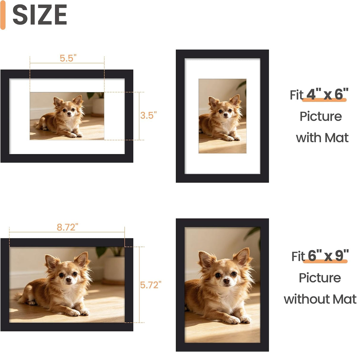upsimples 50x70cm Puzzle Frame, Wall Decor Frames - Black / 6x9 - image 3