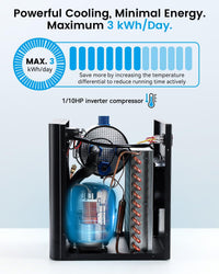 1/10 HP Aquarium Chiller 42 Gal Fish Tank Water Chiller 110V – Essentials for Fish - 160L - image 3