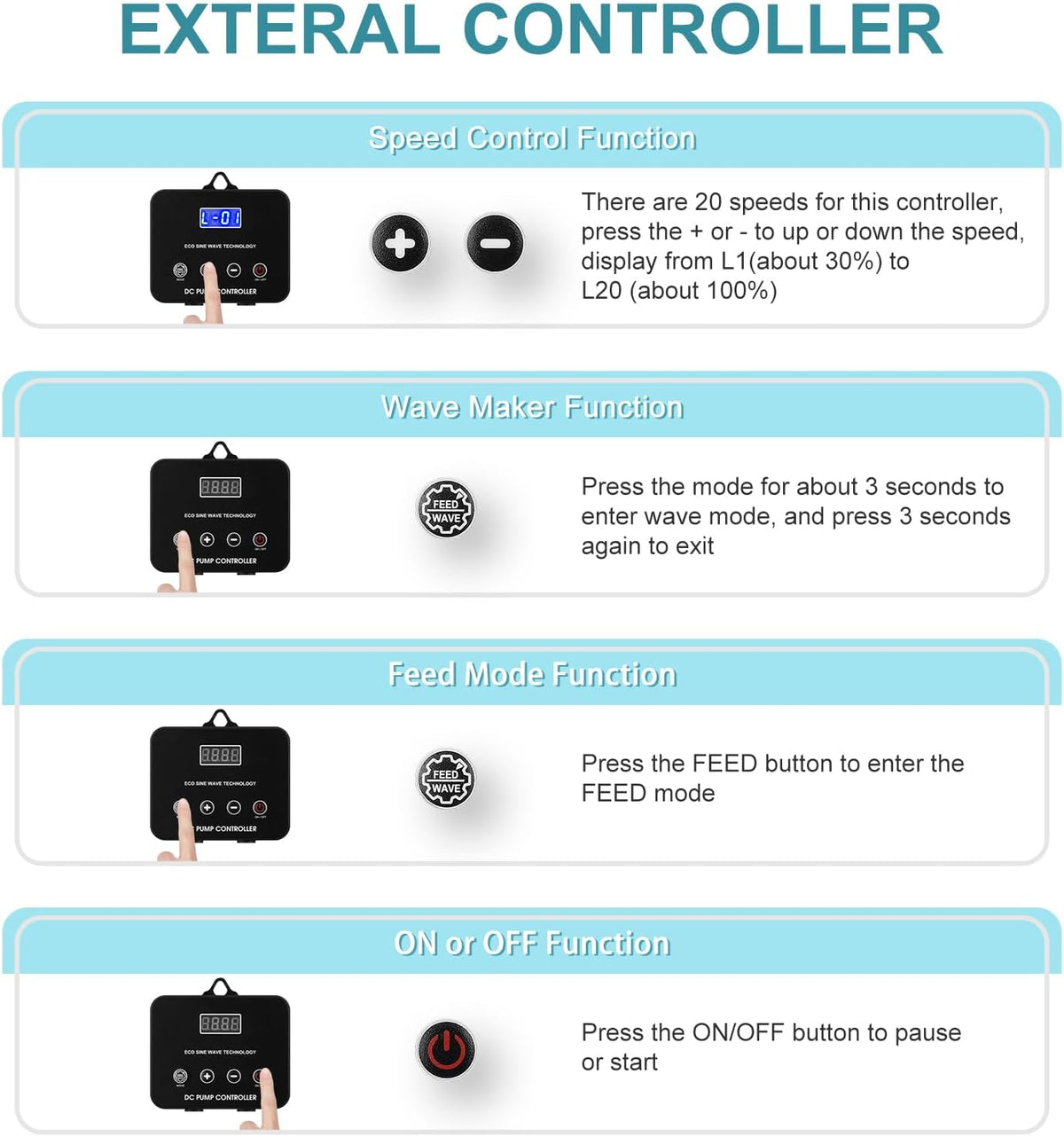 660GPH Aquarium Return pump with LCD display controller - 660GPH 25W - image 4