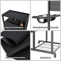 Elevated Dog Bowls, Height Adjustable Raised Dog Bowl Stand (4.5'' to 12''), Organizer Bowl Holder for Large Medium Dogs