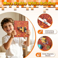 GraceDuck 300 PCS Magnetic Blocks, Magnetic Building Blocks - Red - 8pcs - image 2
