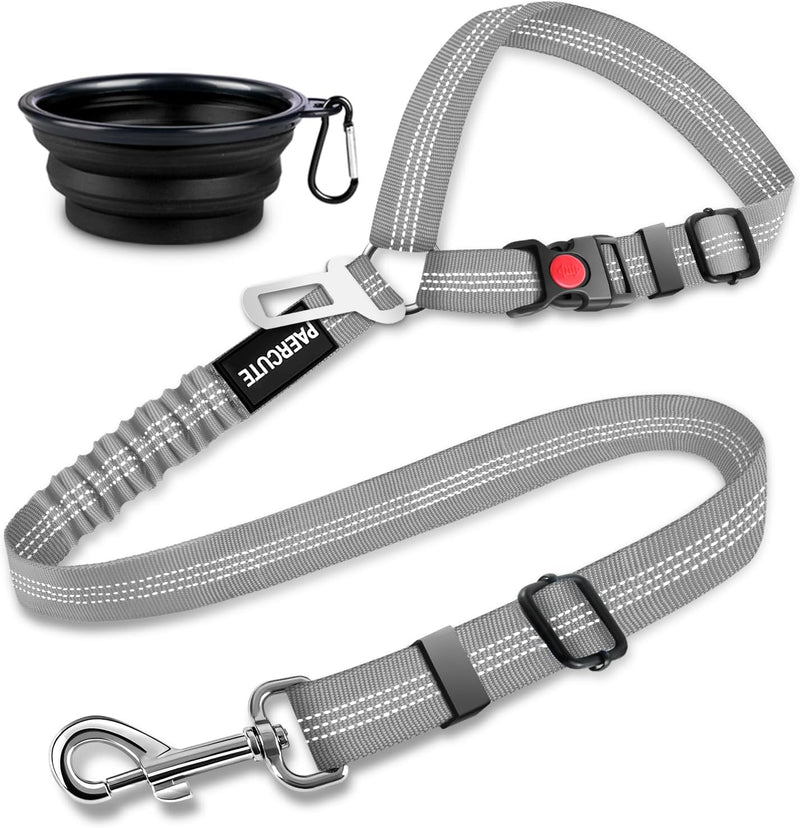 2 Piece Set Dog Seat Belt, Retractable Car Seatbelts - Gray