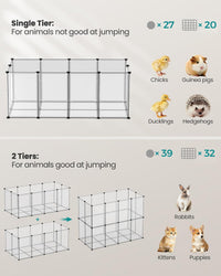SONGMICS Pet Playpen with Floor, Small Animal Playpen – Essentials for Small Pets - White / 20 Panels - 57.1"L x 28.3"W x 22.4"H - image 3