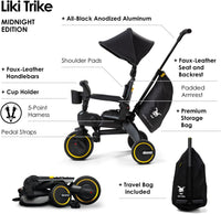 Doona Liki Trike S3, Foldable Tricycle - Midnight Black / Midnight Edition - image 3