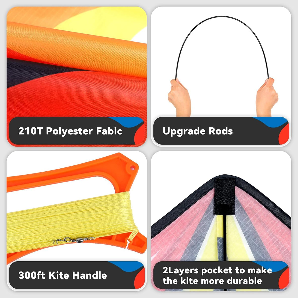 Kite, Large Delta Kites for Kids and Adults - Red - image 3