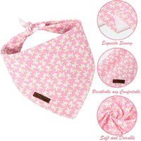 MR. CHUBBYFACE Fall Orange Plaid Dog Bandanas Reversible Triangle - C:Pink Bow / S - image 4