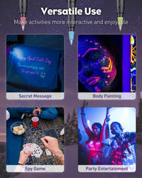 Uniclife invisible ink pen set with 3 spy pens and 3 UV LED keychain flashlights - view 7