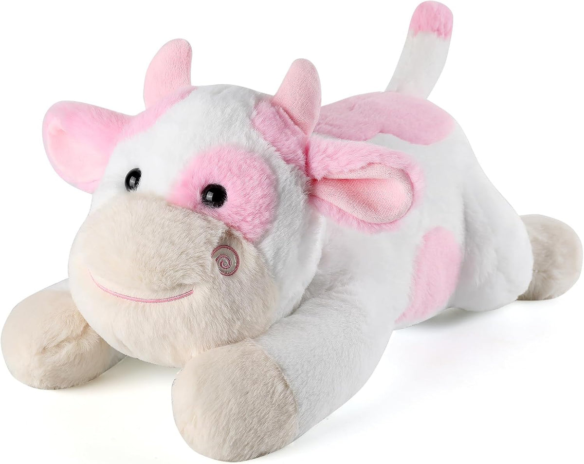 gnomantic Turtle Weighted Stuffed Animals, Plush Pillow for Kids – Fun for Kids & Family - Pink Cow / Large / Cow
