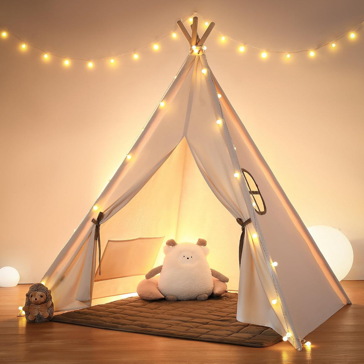 besrey Teepee Tent for Kids - White / 47.2 inches x 47.2 inches x 61 inches