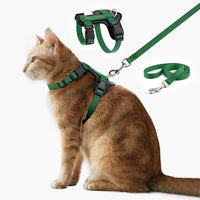 Plutus Pet Adjustable Cat Harness and Leash Set - Green