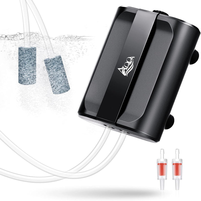 AQQA Aquarium Air Pump, 3.5W Dual Outlet Oxygen Pump - 3.5W (for 1-50 gallon)