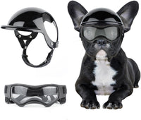 Dog Helmet and Goggles for Small Dogs - Small-(Black+Black)