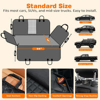 URPOWER Dog Car Seat Cover for Back Seat - Jet Black / Standard - 54" Length - image 3