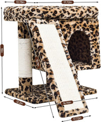 SYANDLVY Gothic Cat Tree with Coffin Bed for Indoor Cats - Leopard Print - image 3