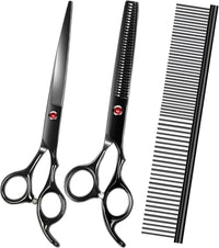 Dog Grooming Scissors Kit - Black 3 Piece / 3