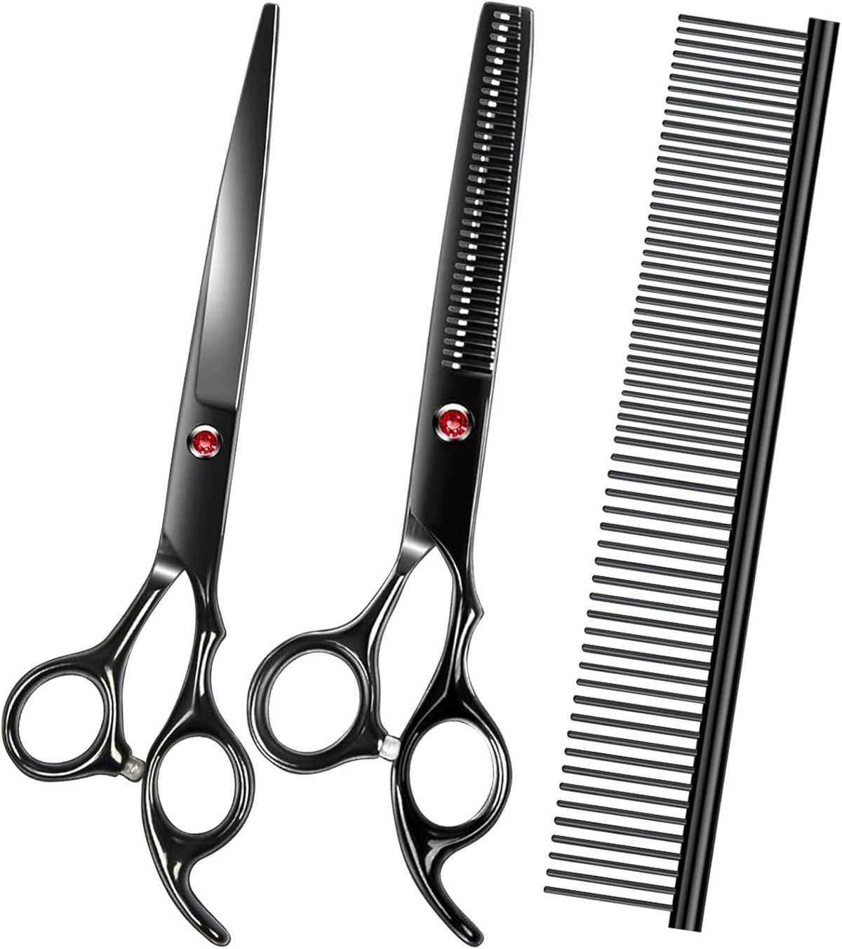 Dog Grooming Scissors Kit - Black 3 Piece / 3