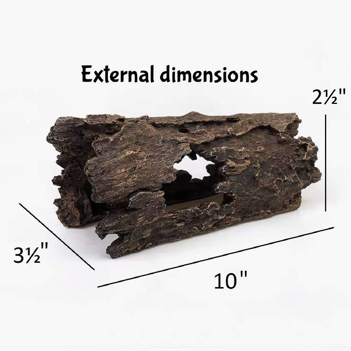 Lizard, Snake or Reptile Hide. XL Large 14" Hollow Log for Aquarium or Fish Tank. Bearded Dragon - Medium - image 2