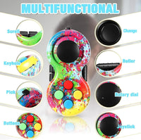 Skylety 2 Fidget Pad Game Controller Fidget Toy - Rainbow and Stripe Style - image 3