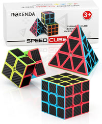 ROXENDA speed cube set with carbon fiber stickers