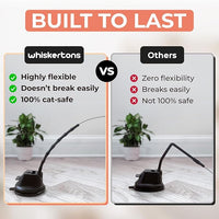 Interactive Bird Simulation Cat Toy Set, Interactive Cat Toys for Indoor Cats, Cat Feather Toy, Self-Holding Suction Base, 5 Replacement Birds, Feathers & Bells, Realistic Bird Impression