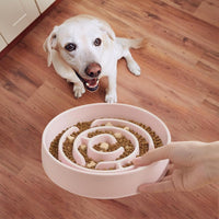 Ceramic Slow Feeder Dog Bowl - Pink - image 3