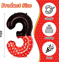 40 Inch Vibrant Spider-Themed Number Foil Balloons - Black Red / 3 - image 3