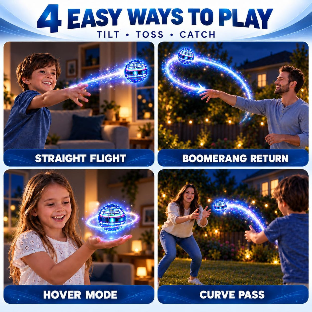 LEMATRIX Flying Orb Ball Toy - Blue - image 2