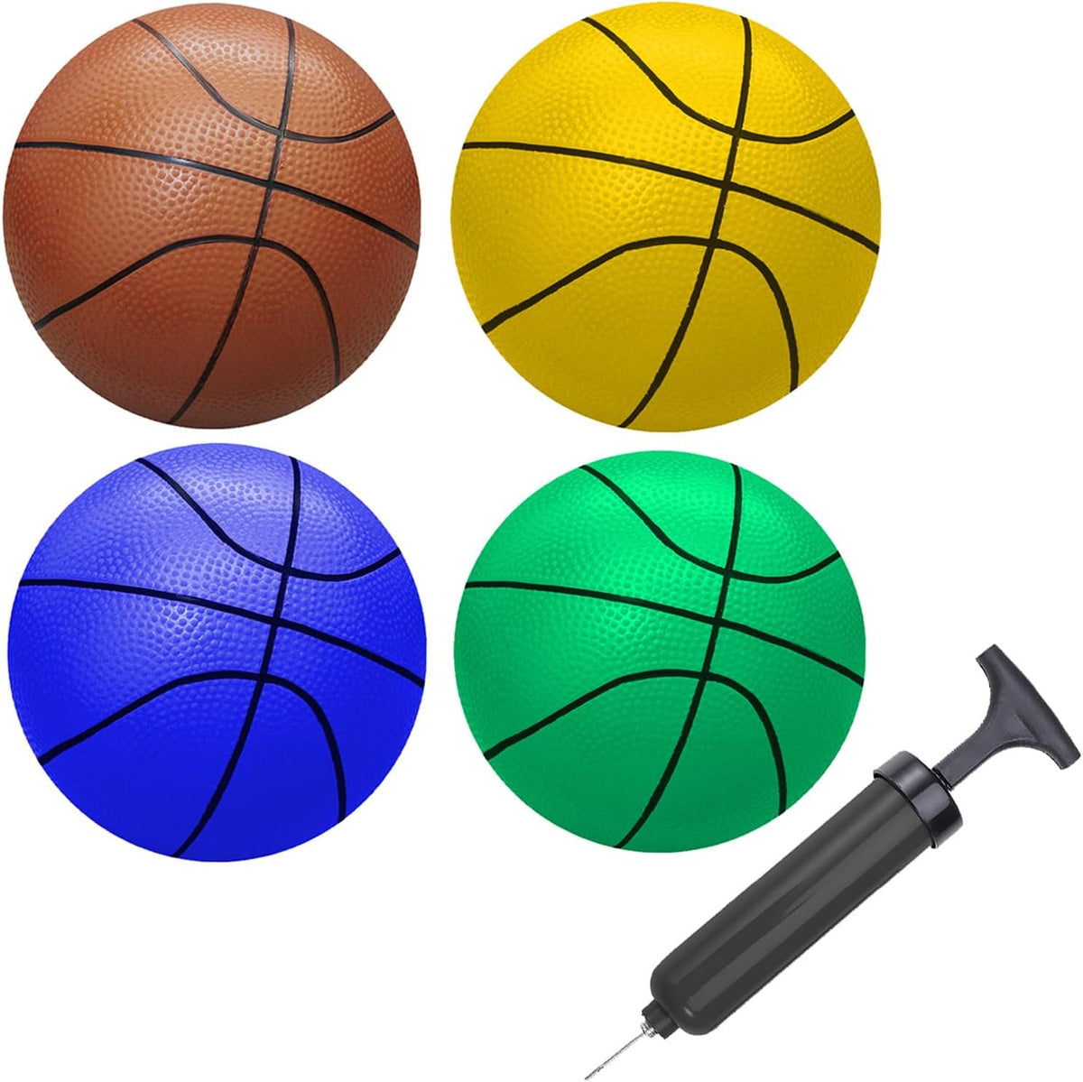 ABAJI 5 inch mini rubber basketball for kids with hand pump and needle - view 6