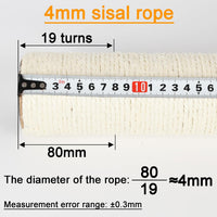 7.4cm 2.91in Diameter Cat Tree Scratching Post Replacement Sisal Pole - 15.75in/40cm / M10*2posts - image 4