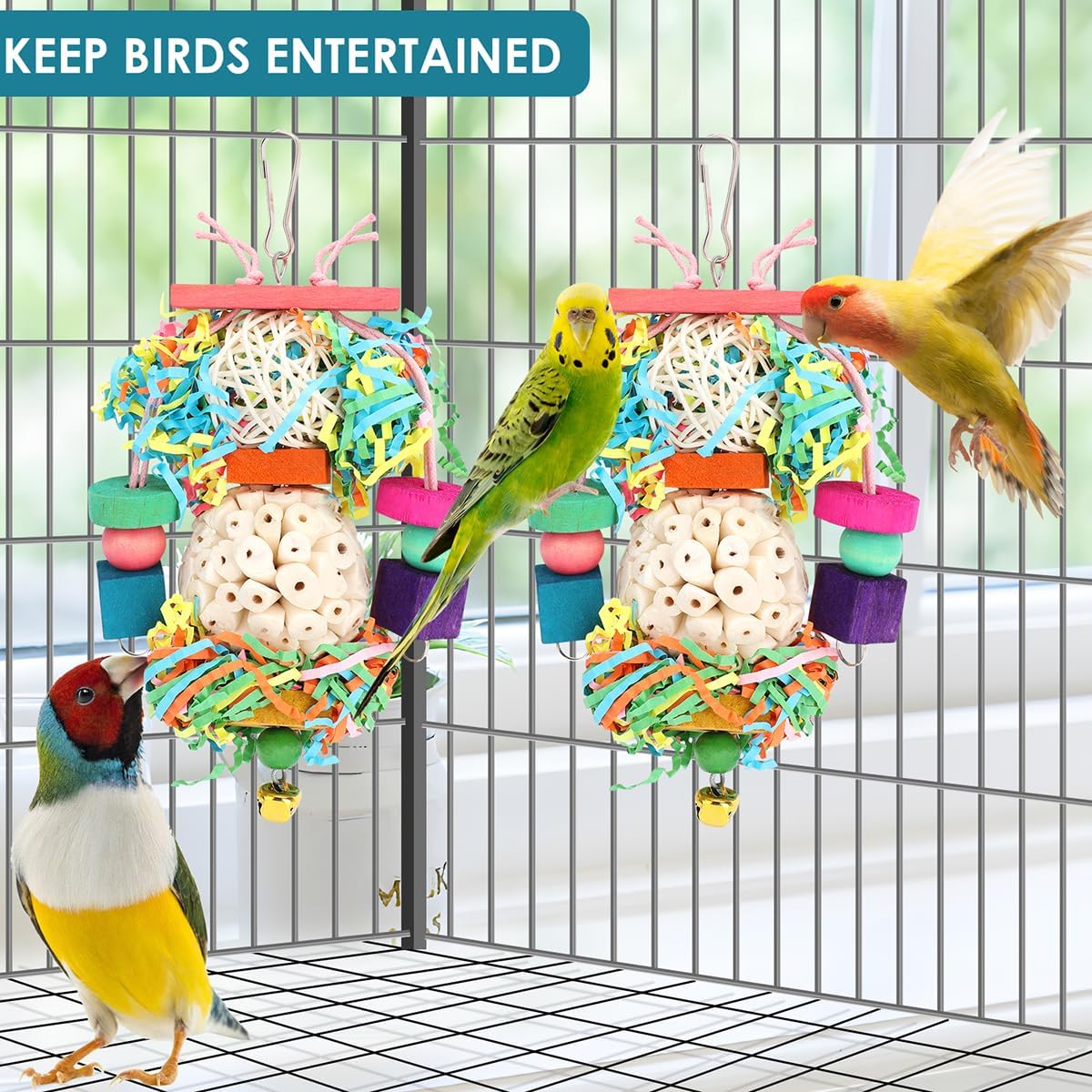 Bird Toys, Cockatiel, Conure, Love Birds, Parakeets - Medium B - image 2