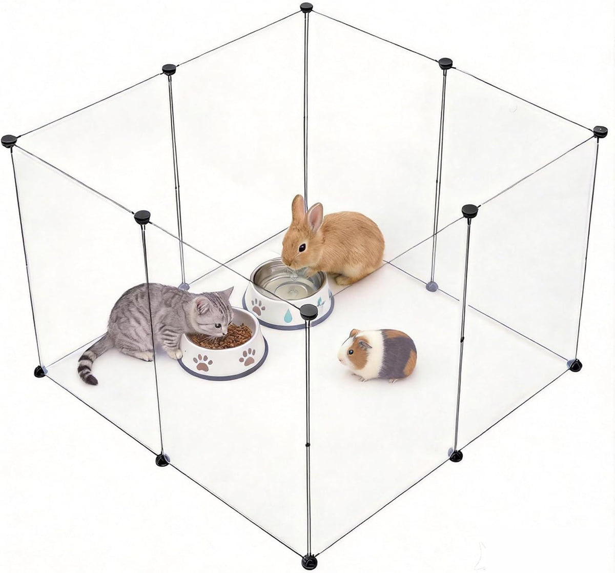 BRIAN & DANY Dog Playpen, Large Transparent Pet Playpen - 8 PCS
