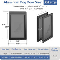 [Parab House] Full Seal-Flaps XL Dog Door for Doors - Black / X-Large - image 3