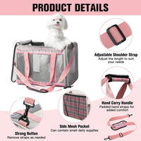 Large Cat Carrier Dog Carriers Soft for Small Medium Cats Puppies Up - Pink - image 4