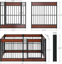 Dog Playpen, 31.5" Height Dog Pen Indoor, Heavy Duty, Safe and Sturdy, Furniture Style Puppy Pen (12 Panels (31.5" High), Mahogany)