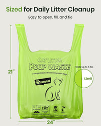 Cat Litter Bags for Poop Biodegradable Cat Waste Disposal Bag - new-green - image 3