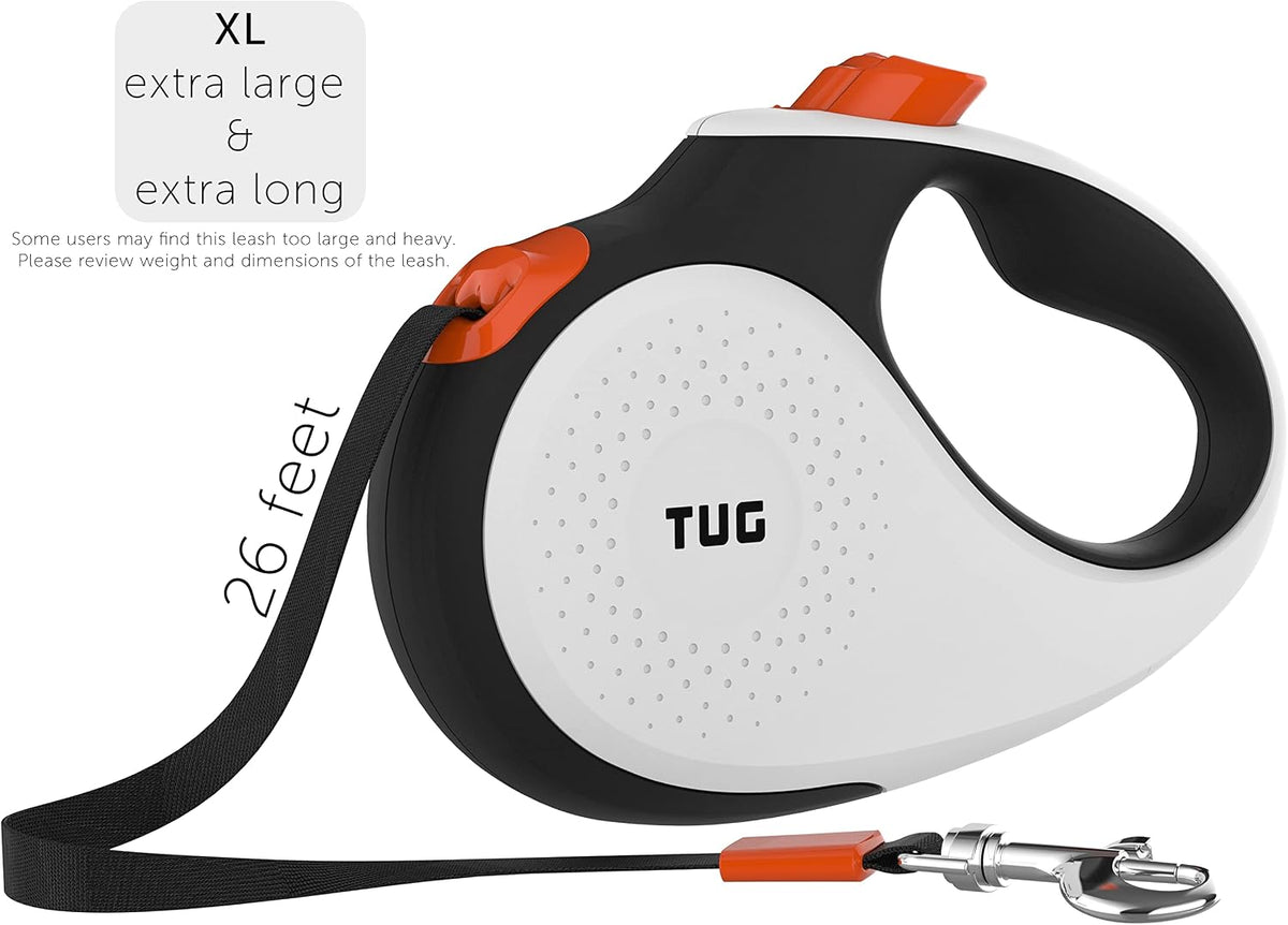 TUG Original Retractable Dog Leash - White/Orange / XL - image 2