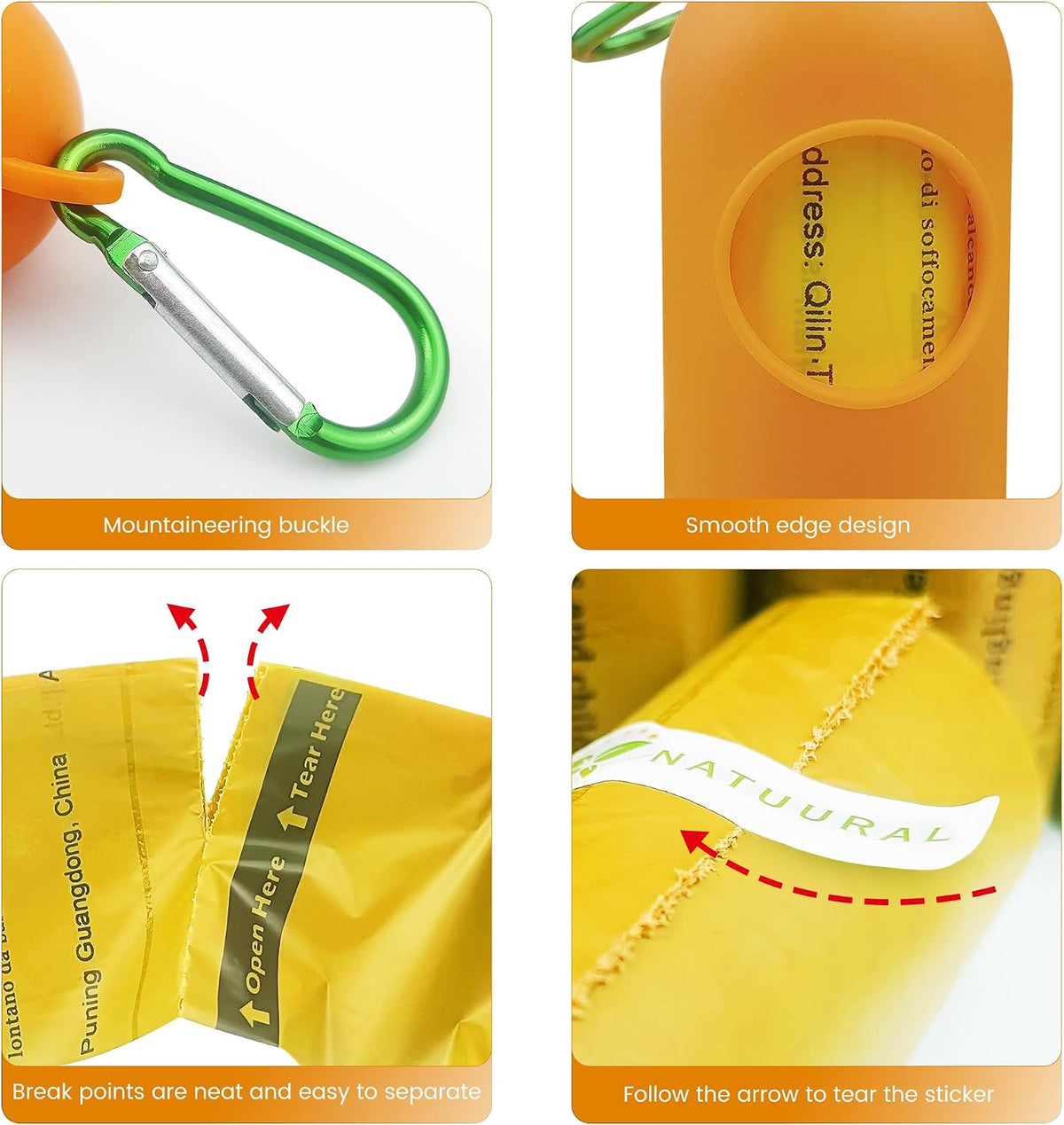 Dog Poop Bags-150 Counts with Leash Dispenser, 10 Rolls - Yellow / 1050 Count (Pack of 1) - image 4
