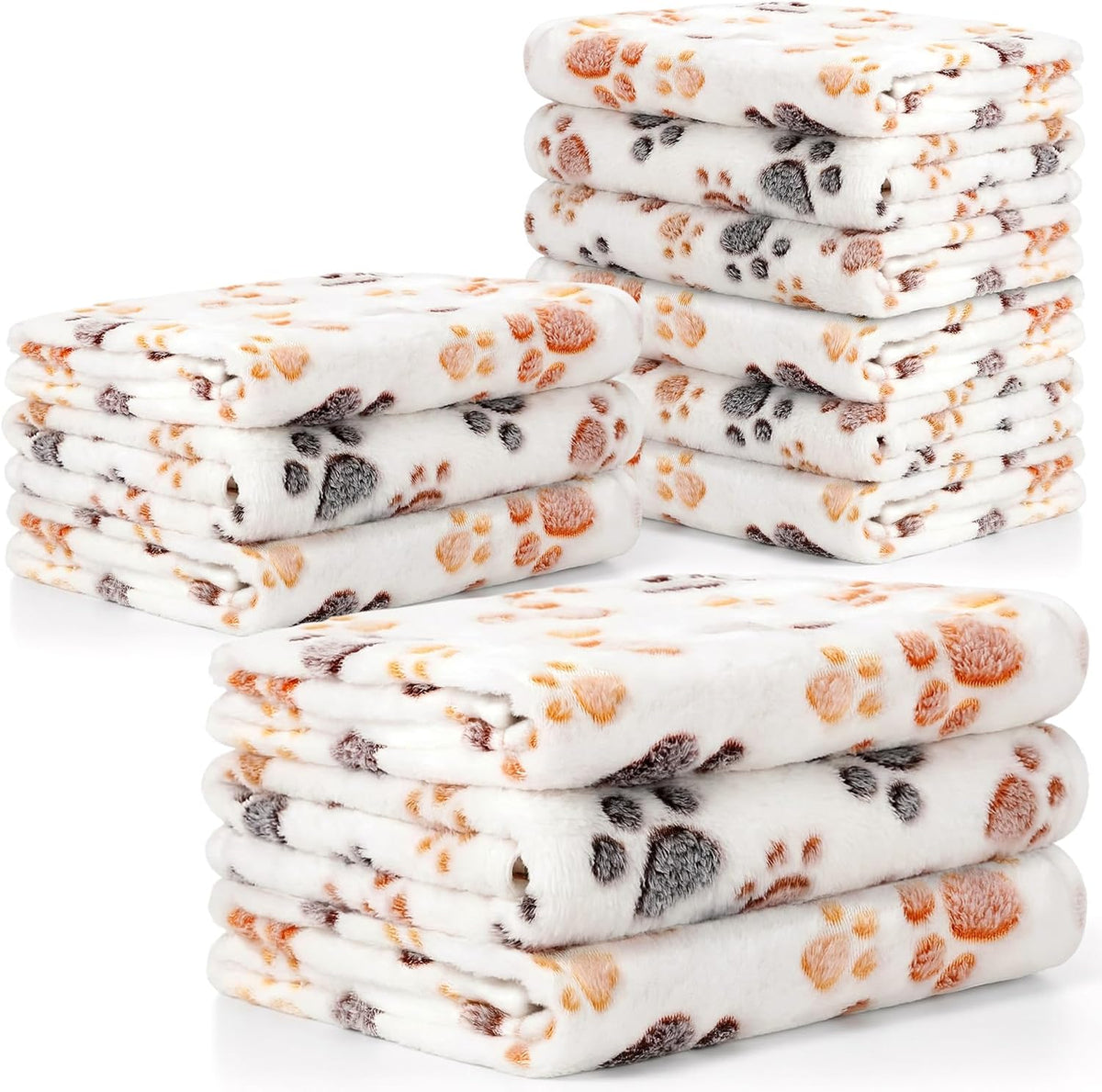 Tegeme 12 Pcs Puppy Blanket for Litter Dog Cat - White,gray / 41 x 30 Inch
