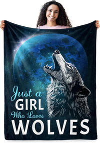 Levens Black Cat Blanket, Cozy Cats Blankets for Cat Lovers 60"x50" Soft Plush Black Cats Gifts - Wolf Blue / 50"x60"