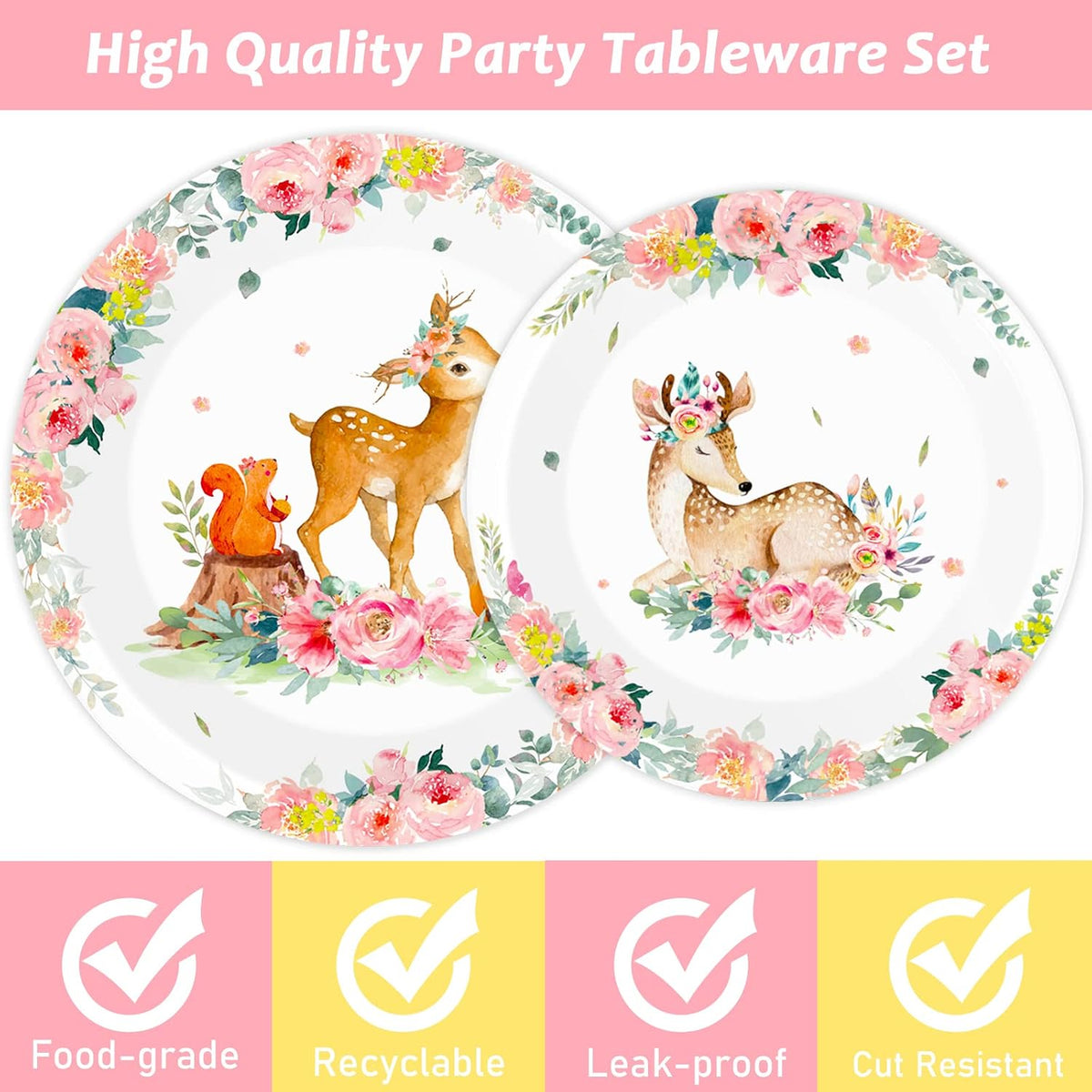 Tevxj navy blue and silver happy birthday tableware set with plates, napkins and forks for 24 - view 25