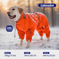 Full Body Dog Coat,Warm Dog Fleece Jackets with Harness Built in Windproof Dogs Snowsuit Zip up Pet - Orange / Small - image 2