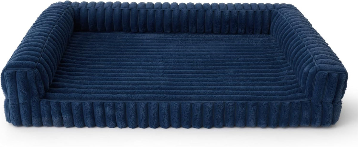 Bedsure ComfyFleece Memory Foam Orthopedic XL Dog Bed Washable 42" – Essentials for Dogs - Night Blue / 24.0"l X 18.0"w X 6"th - image 2