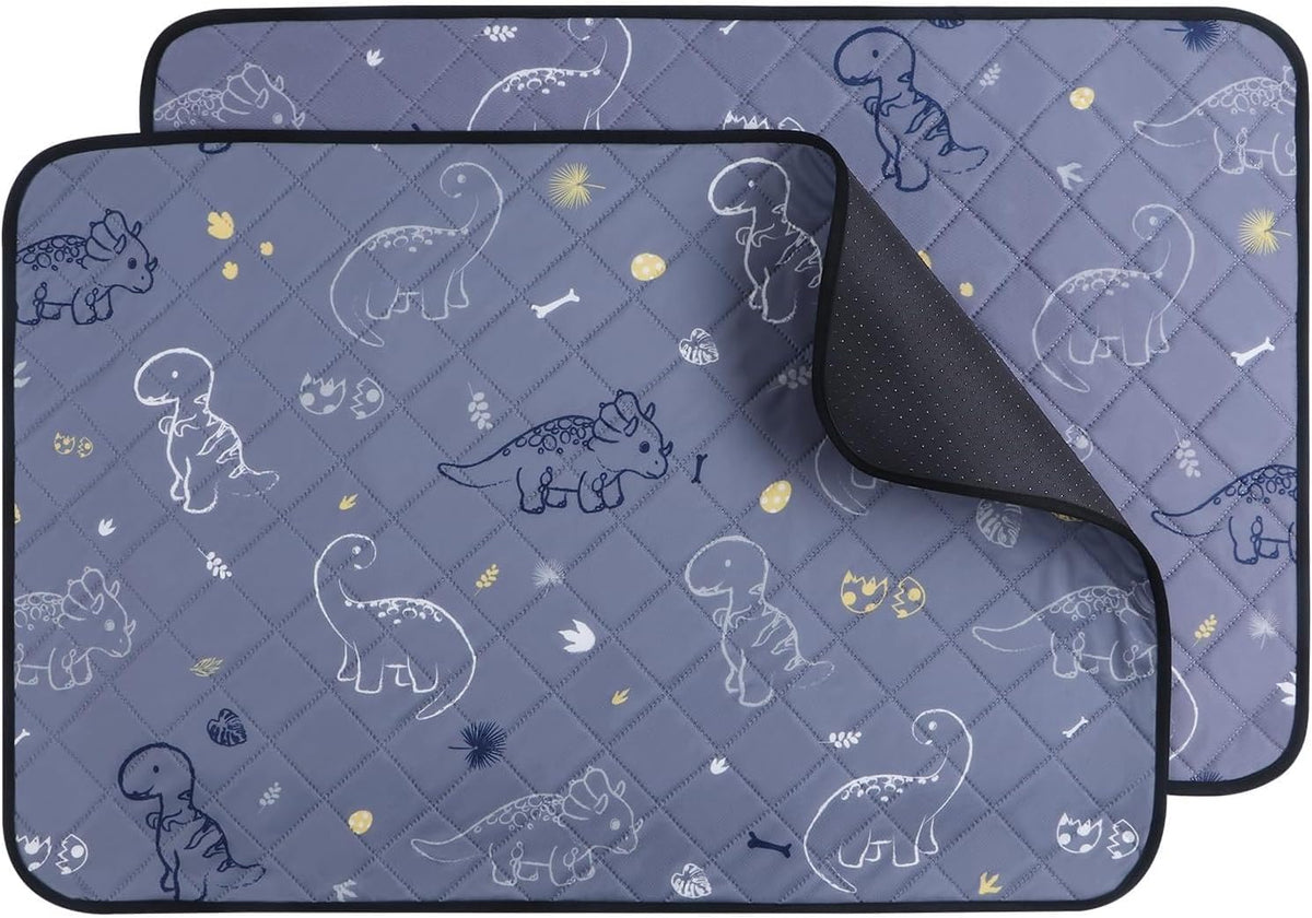 IEUUMLER Washable Pee Pads for Dogs - Gray Dinosaur / 31"X36"-2pcs