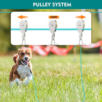 Dog Runner for Yard, Outdoor Dog Run - Blue / 200FT+10FT - image 3