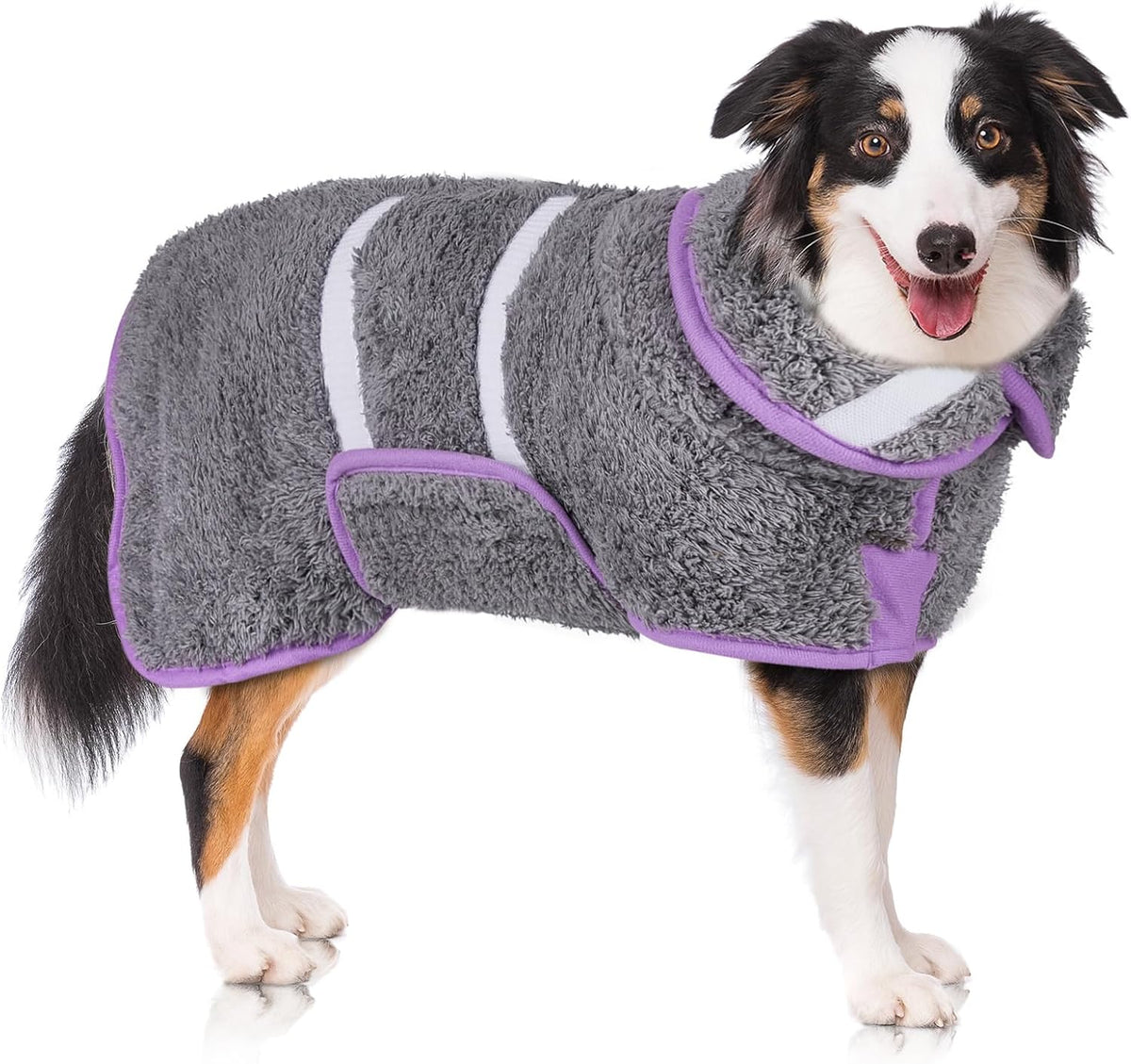 Unicorn Catcher Dog Bathrobe Super Absorbent Quick Drying Robe - Large / Grey