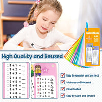 Anemeeoke 1-12 multiplication flash cards with dry erase markers and binder ring - view 18