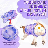 Lukovee Recovery Suit for Dogs, Zipper On Recovery Suit for Female Male Dog, Onesie Abdominal Wounds Cone E-Collar Alternative Prevent Licking Spay Recovery Suit (XL,2TPU)